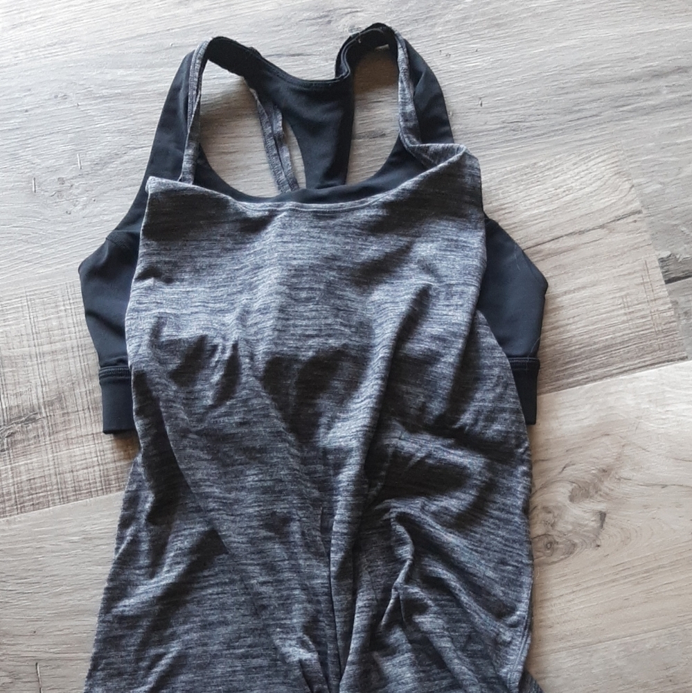 lululemon athletica Black and Gray Tank Top